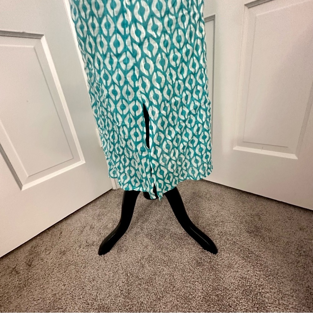 NEW! Geometric cover-up Small Teal Blue Aqua swimsuit bathing suit coverup - Picture 8 of 8